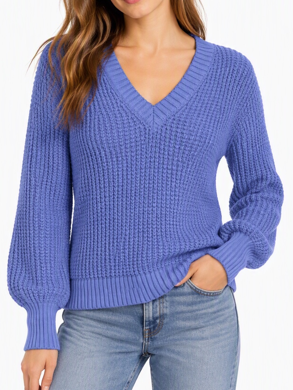 Women's J. Crew V-neck Fisherman Sweater, Heavyweight Chunky Cable Knit Small